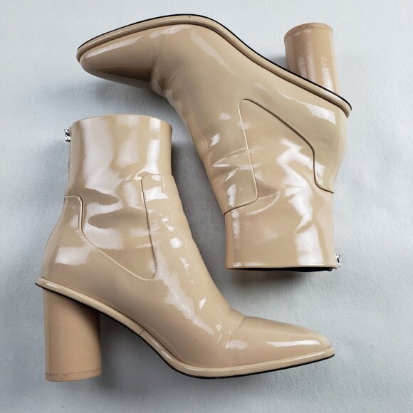 Rag & Bone Wiley High Boot Womens 10 EU 40 Beige Patent Leather Ankle Heeled - Picture 8 of 14